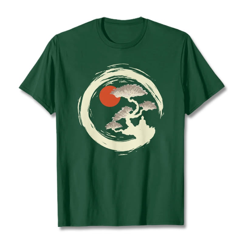 Buddha Stones Red Sun Pine Zen Circle Meditation Buddha Tee T-shirt - ForestGreen - 2XL - image 10