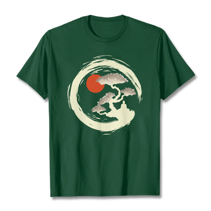 Buddha Stones Red Sun Pine Zen Circle Meditation Buddha Tee T-shirt - ForestGreen - 2XL - image 10