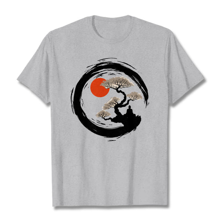 Buddha Stones Red Sun Pine Zen Circle Meditation Buddha Tee T-shirt - LightGrey - 2XL - image 19