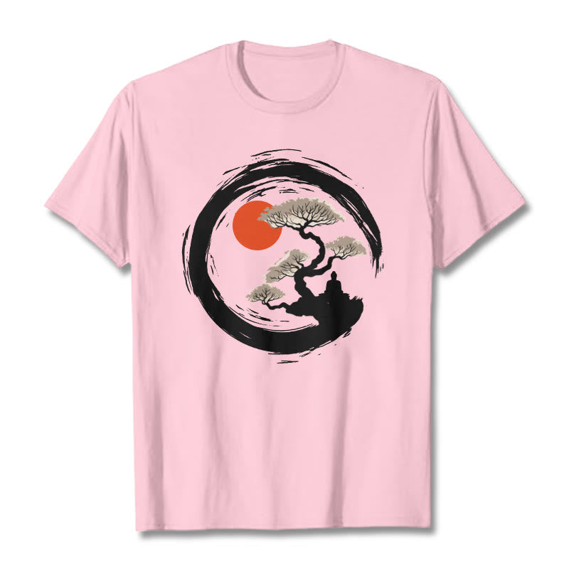 Buddha Stones Red Sun Pine Zen Circle Meditation Buddha Tee T-shirt - LightPink - 2XL - image 12