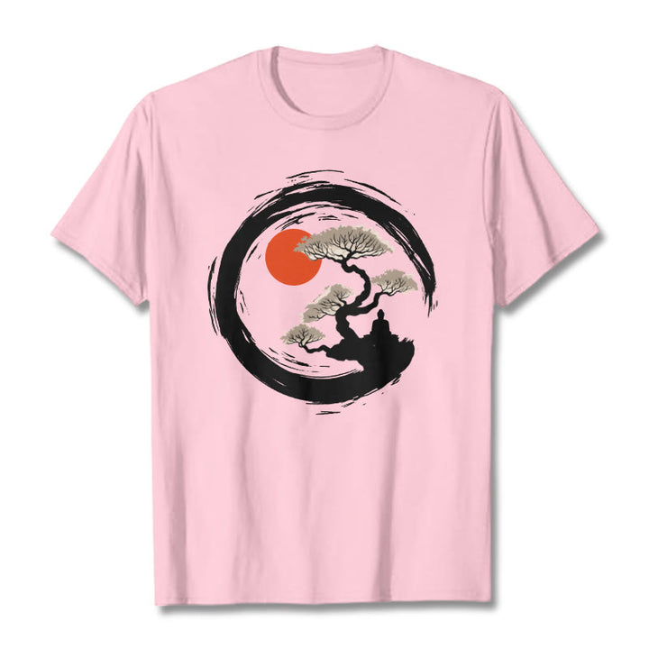 Buddha Stones Red Sun Pine Zen Circle Meditation Buddha Tee T-shirt - LightPink - 2XL - image 12