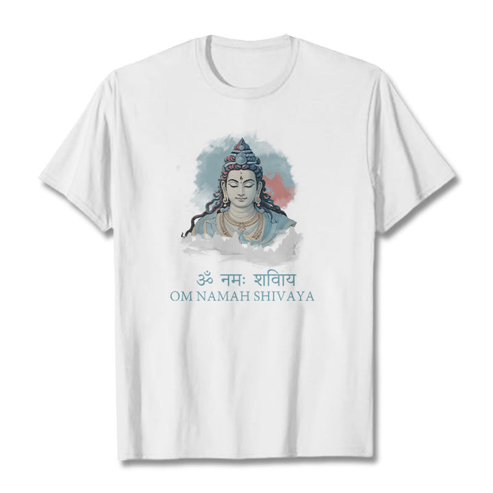 Buddha Stones Sanskrit OM NAMAH SHIVAYA Colorful Clouds Tee T-shirt - White - 2XL - image 5