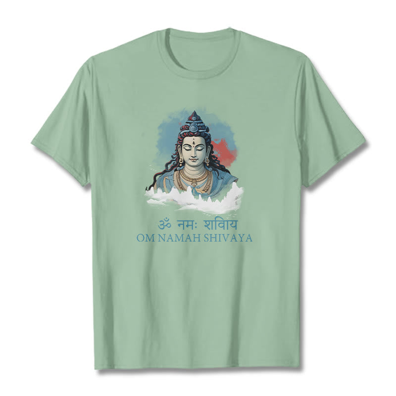 Buddha Stones Sanskrit OM NAMAH SHIVAYA Colorful Clouds Tee T-shirt - PaleGreen - 2XL - image 14