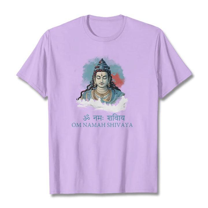 Buddha Stones Sanskrit OM NAMAH SHIVAYA Colorful Clouds Tee T-shirt - Plum - 2XL - image 16
