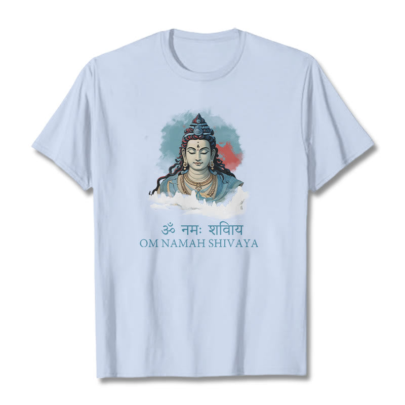 Buddha Stones Sanskrit OM NAMAH SHIVAYA Colorful Clouds Tee T-shirt - LightCyan - 2XL - image 18