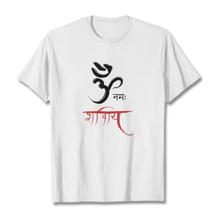 Buddha Stones OM NAMAH SHIVAYA Mantra Sanskrit Tee T-shirt - White - 2XL - image 1