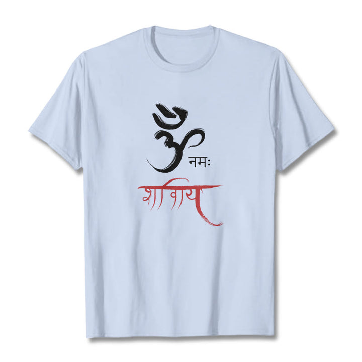 Buddha Stones OM NAMAH SHIVAYA Mantra Sanskrit Tee T-shirt - LightCyan - 2XL - image 19