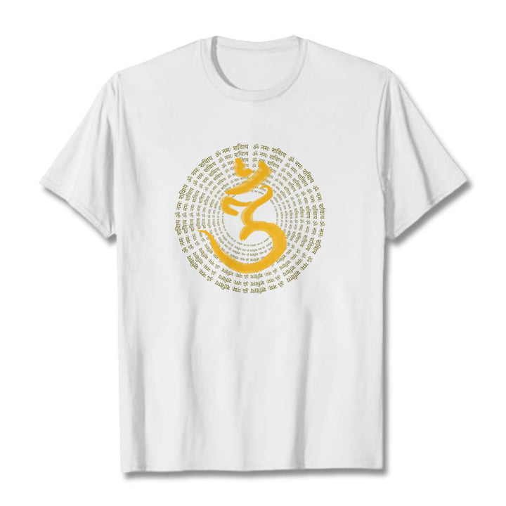 Buddha Stones 108 OM NAMAH SHIVAYA Mantra Sanskrit Tee T-shirt - White - 2XL - image 7