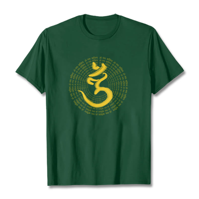 Buddha Stones 108 OM NAMAH SHIVAYA Mantra Sanskrit Tee T-shirt - ForestGreen - 2XL - image 0