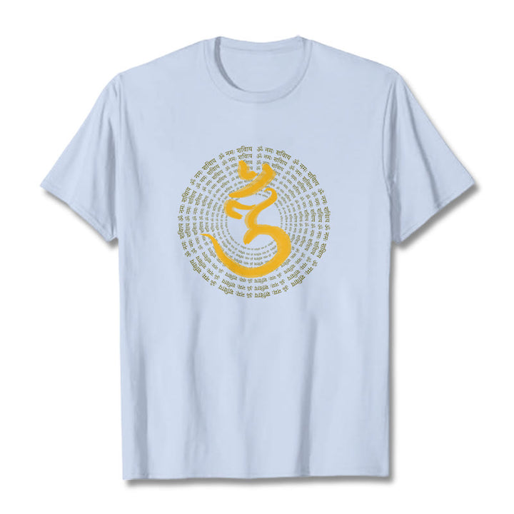 Buddha Stones 108 OM NAMAH SHIVAYA Mantra Sanskrit Tee T-shirt - LightCyan - 2XL - image 18