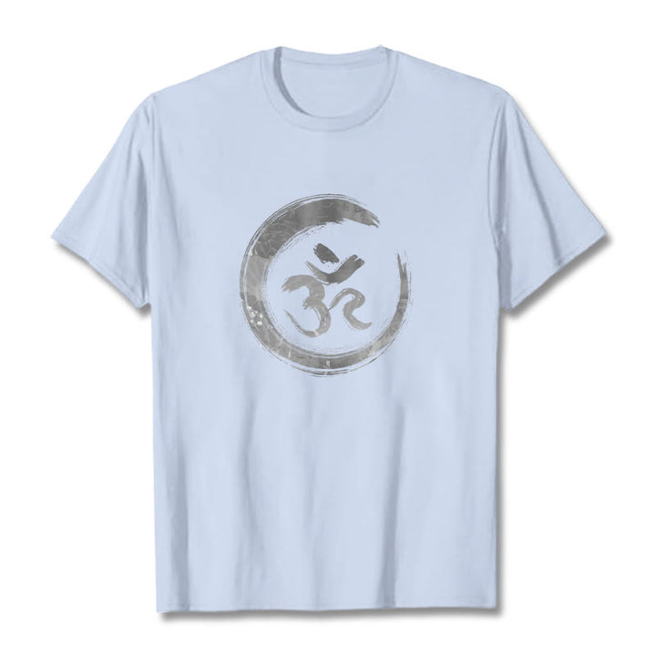 Buddha Stones OM Mantra Sanskrit Tee T-shirt - LightCyan - 2XL - image 17