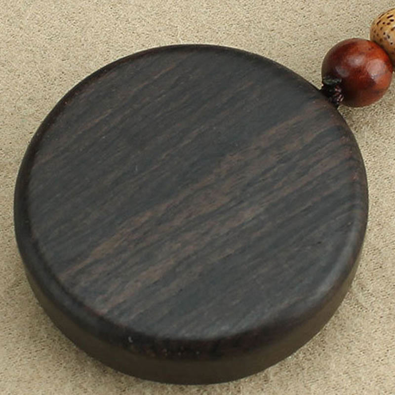 Buddha Stones Copper Coin Attract Wealth Ebony Wood Red Sandalwood Luck Key Chain Decoration - image 6