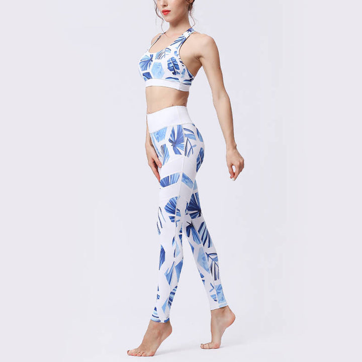 Buddha Stones Flower Petal Leaves Print Sports Exercise Fitness High Waist Leggings Women's Yoga Pants - image 41