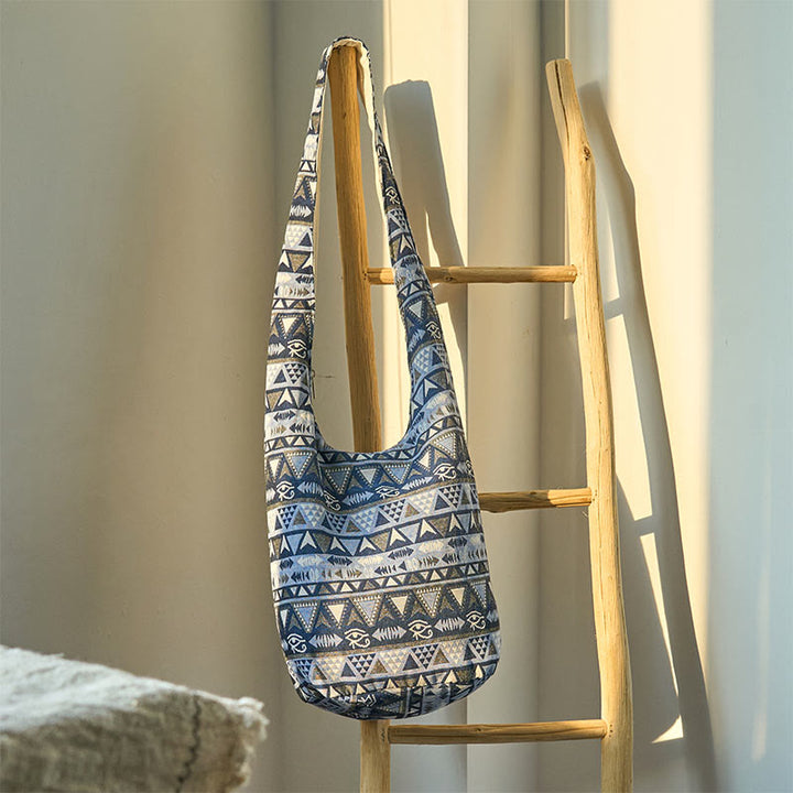 Buddha Stones Cotton Stripes Pattern Crossbody Bag Shoulder Bag - image 1