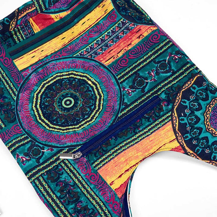 Buddha Stones Blue Flower Pattern Cotton Crossbody Bag Shoulder Bag - image 6