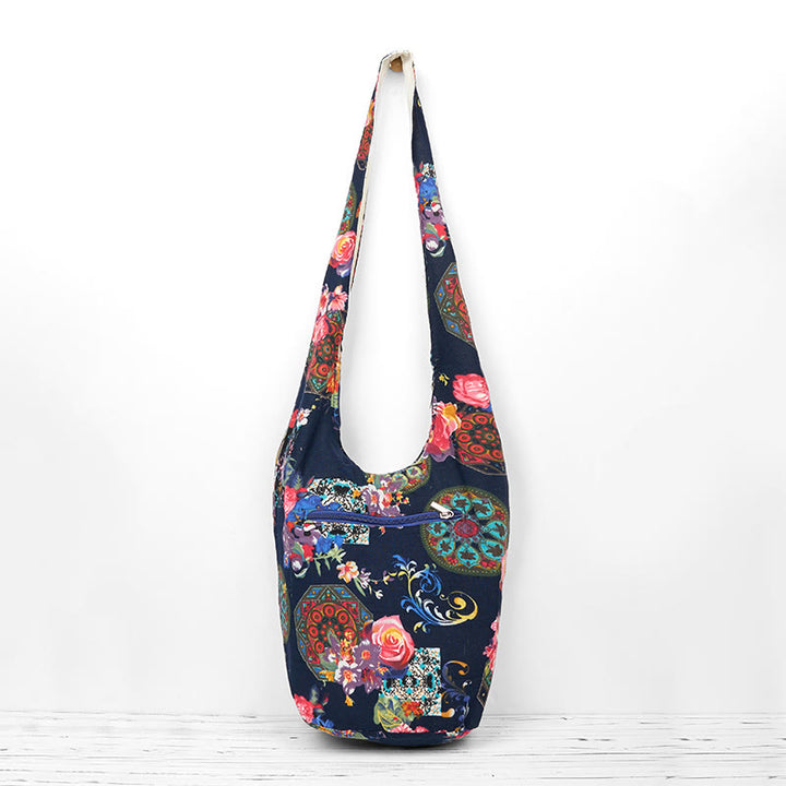 Buddha Stones Cotton Flower Pattern Crossbody Bag Shoulder Bag - image 2
