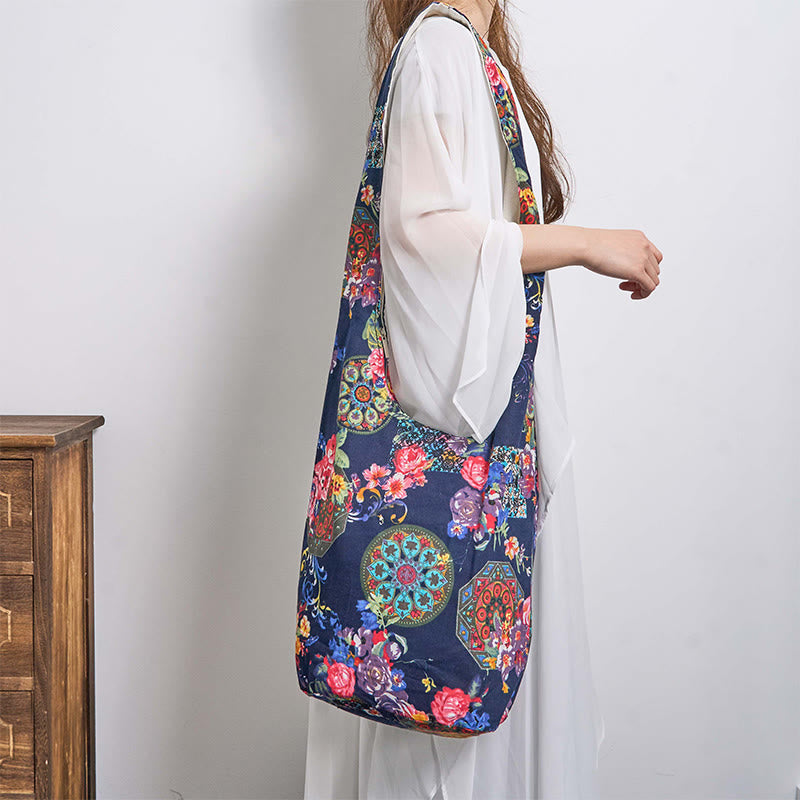 Buddha Stones Cotton Flower Pattern Crossbody Bag Shoulder Bag - image 3