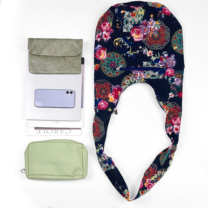 Buddha Stones Cotton Flower Pattern Crossbody Bag Shoulder Bag - image 4