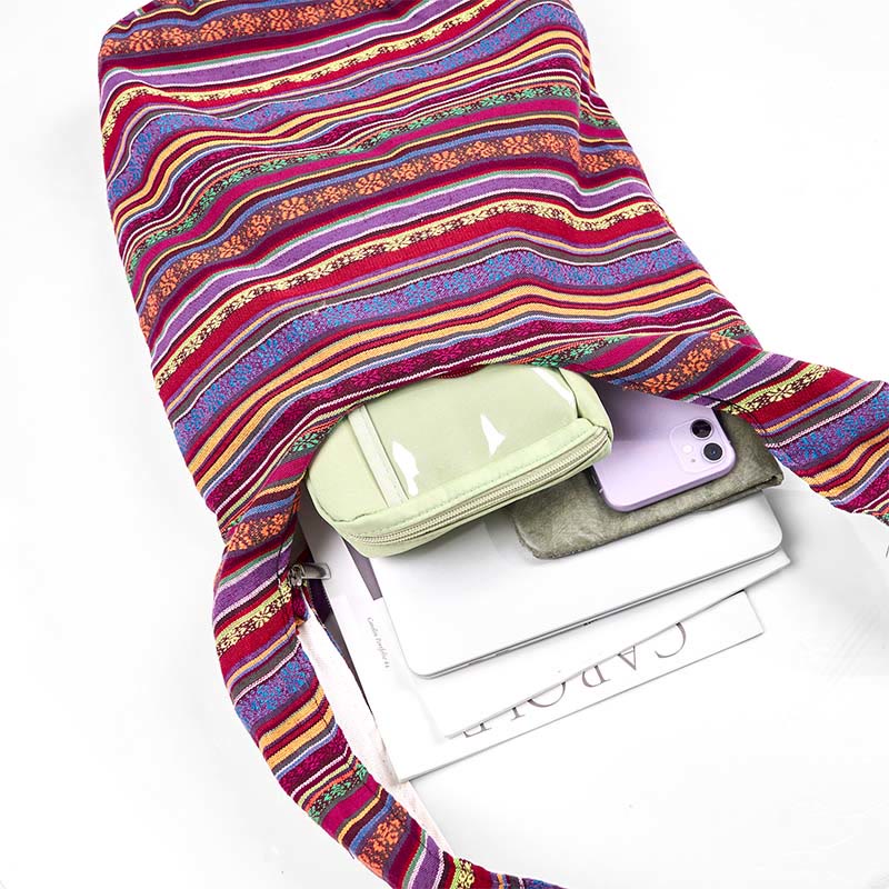 Buddha Stones Cotton Stripes Pattern Crossbody Bag Shoulder Bag - image 5