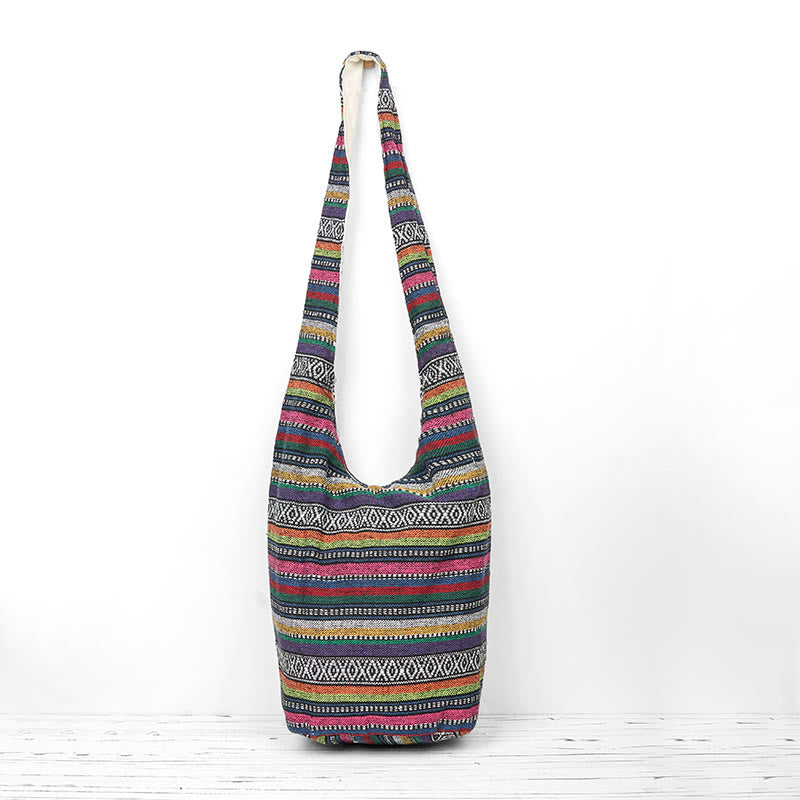 Buddha Stones Cotton Stripes Pattern Crossbody Bag Shoulder Bag - image 10