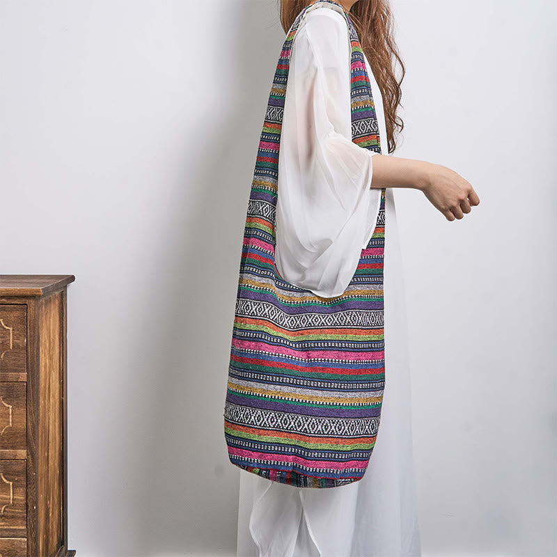 Buddha Stones Cotton Stripes Pattern Crossbody Bag Shoulder Bag - image 12