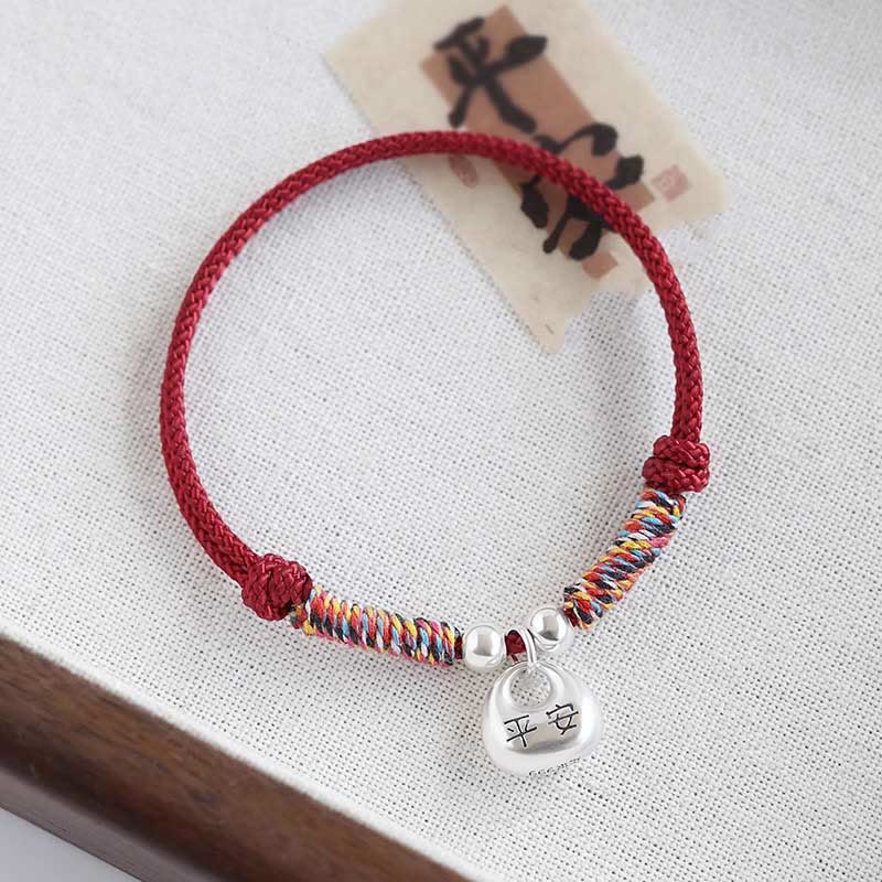 Buddha Stones Handmade 925 Sterling Silver Fu Character Safe And Well Luck Braided Bracelet - image 8