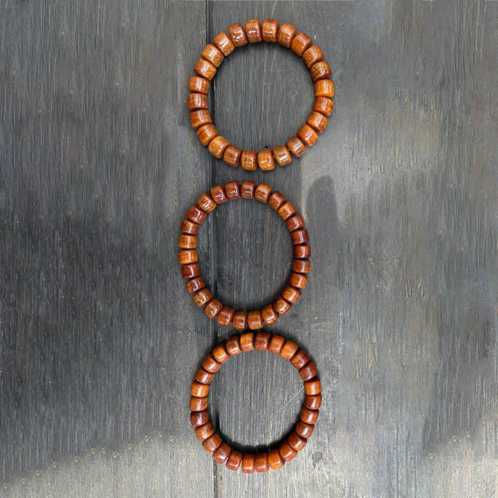 Buddha Stones Tibetan Bone Beads Three-Eyed Dzi Bead Sheep Horn Red Agate Strength Bracelet - image 12