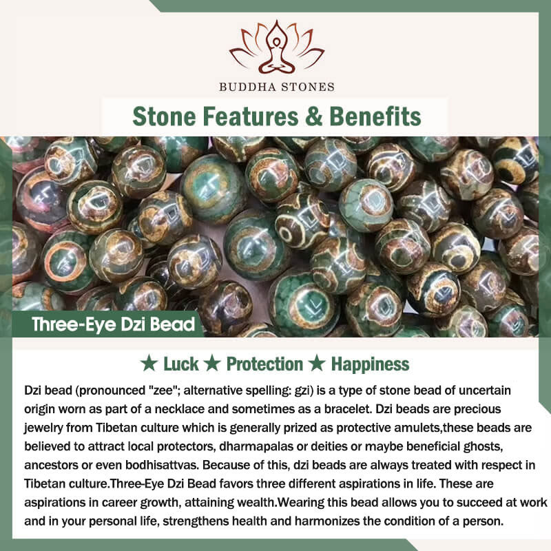 Buddha Stones Tibetan Bone Beads Three-Eyed Dzi Bead Sheep Horn Red Agate Strength Bracelet - image 4