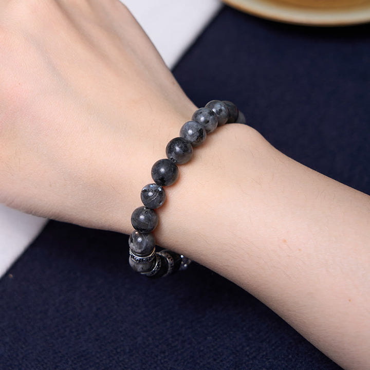 Buddha Stones Black Glitter Stone PiXiu Power Bracelet - image 3
