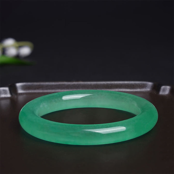 Buddha Stones Natural Jade Luck Prosperity Bracelet Bangle - image 2