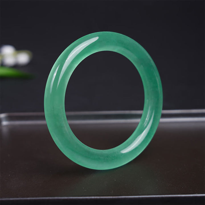 Buddha Stones Natural Jade Luck Prosperity Bracelet Bangle - image 1