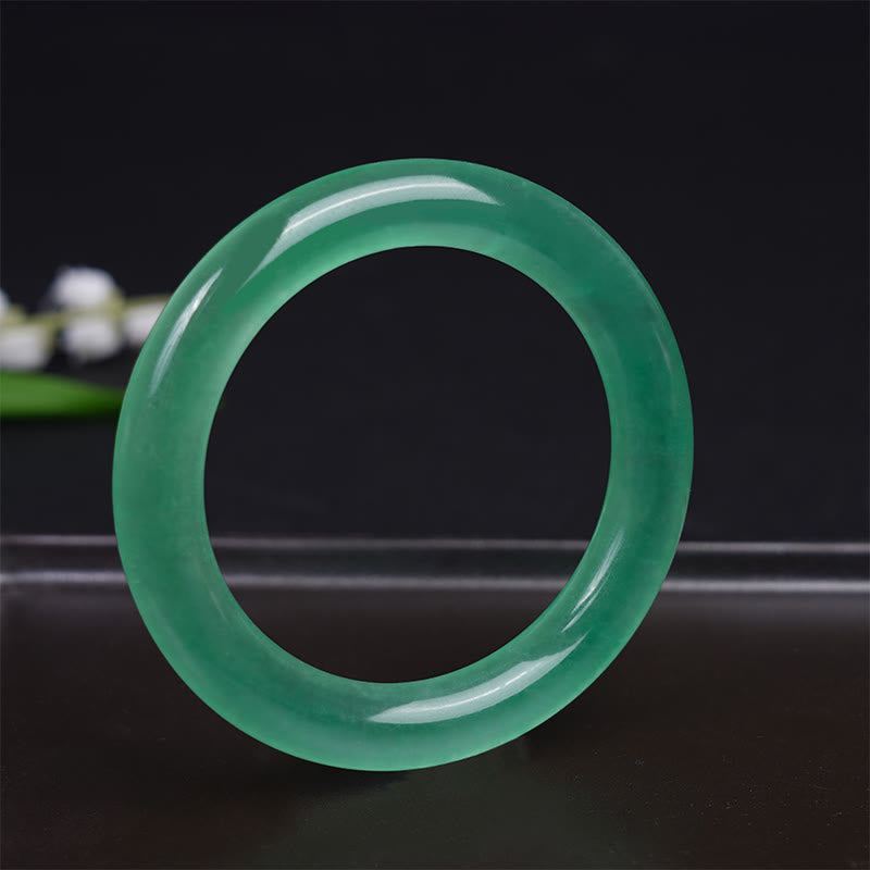 Buddha Stones Natural Jade Luck Prosperity Bracelet Bangle - image 6