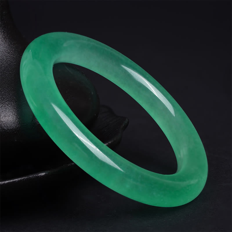 Buddha Stones Natural Jade Luck Prosperity Bracelet Bangle - image 5