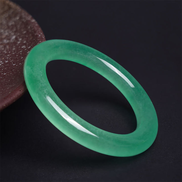 Buddha Stones Natural Jade Luck Prosperity Bracelet Bangle - 58-60mm - image 0