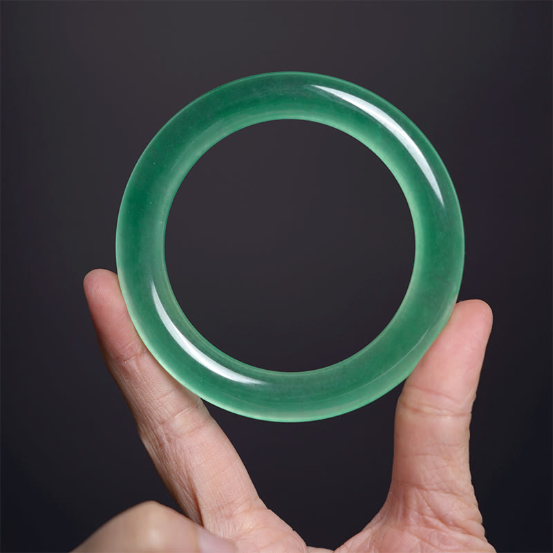 Buddha Stones Natural Jade Luck Prosperity Bracelet Bangle - image 3