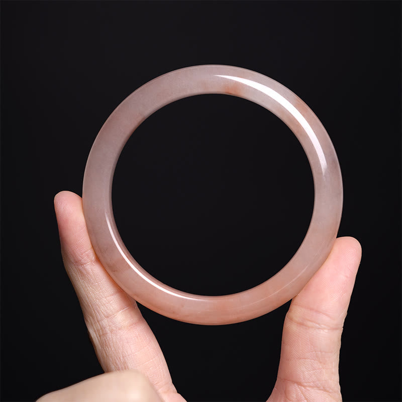 Buddha Stones Pink Golden Silk Jade Wealth Luck Bracelet Bangle - image 2