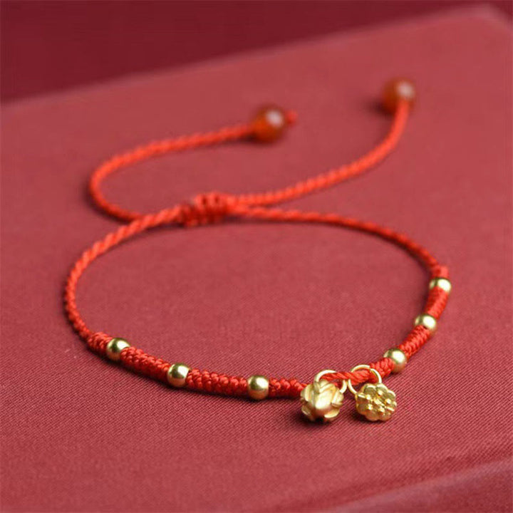 Buddha Stones Lotus Pod Charm Luck String Rope Anklet - image 1