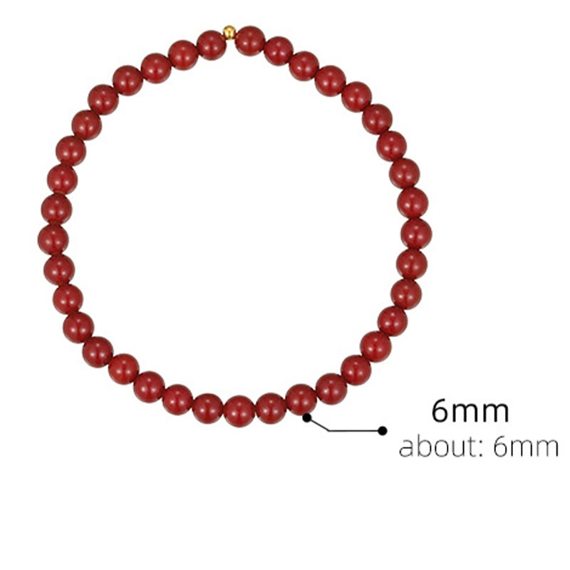 Buddha Stones 925 Sterling Silver Cinnabar Beads Blessing Anklet - image 14