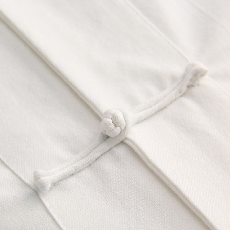 Buddha Stones Chinese Frog-Button Tang Suit Men's Short Sleeve Cotton Shirt With Pockets - image 3