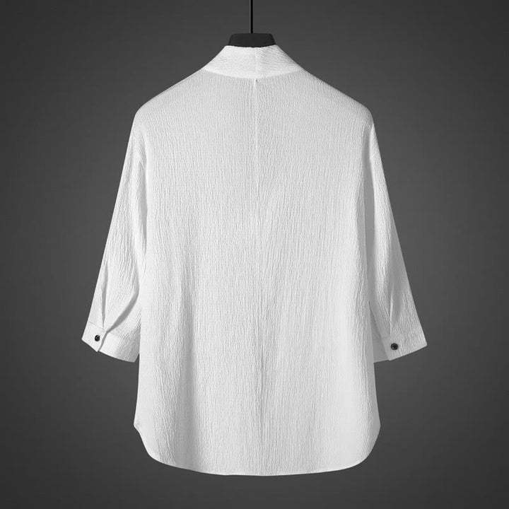 Buddha Stones Casual V-Neck Three Quarter Sleeve Men's Shirt - image 1