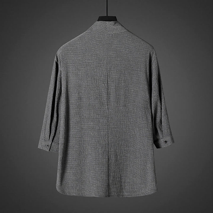 Buddha Stones Casual V-Neck Three Quarter Sleeve Men's Shirt - image 3