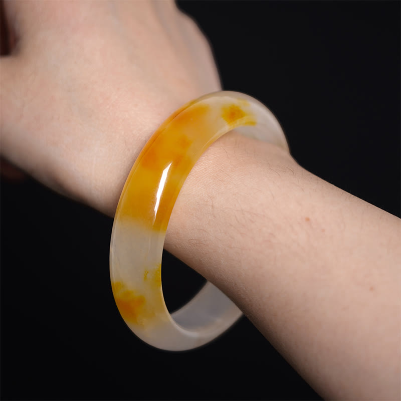 Buddha Stones Yellow Chalcedony Harmony Positivity Bracelet Bangle - image 4