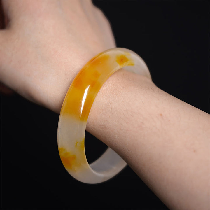 Buddha Stones Yellow Chalcedony Harmony Positivity Bracelet Bangle - image 4