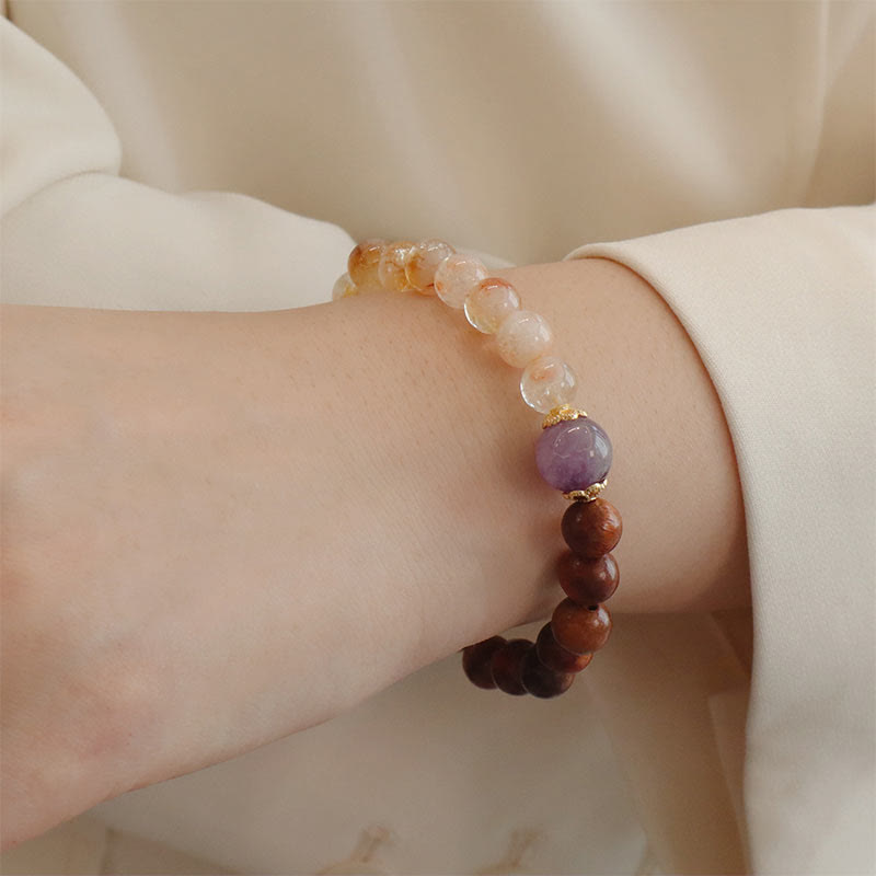 Buddha Stones Sandalwood Rosewood Citrine Protection Bracelet - image 8