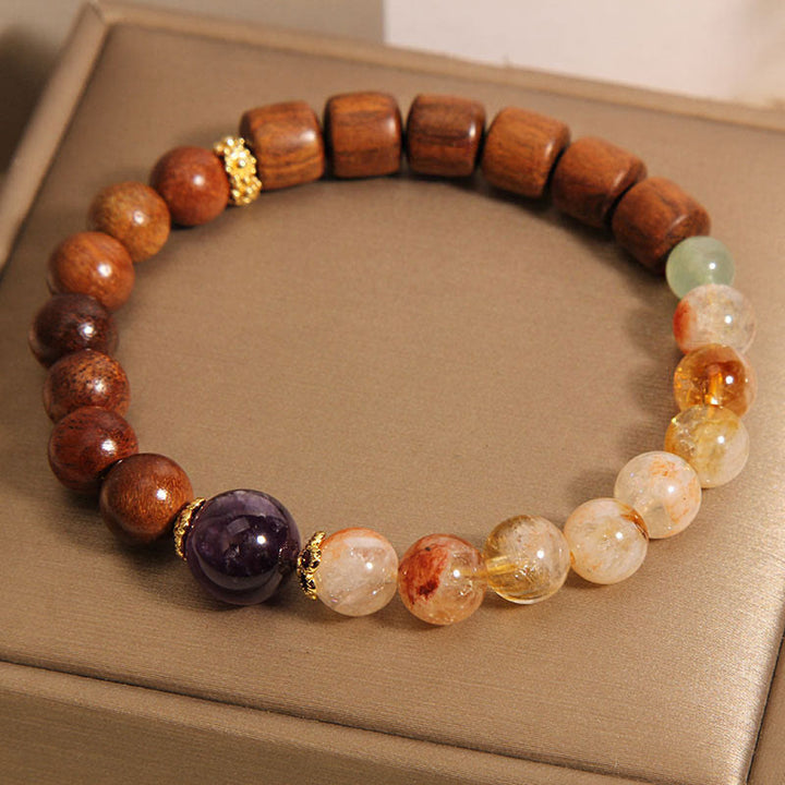 Buddha Stones Sandalwood Rosewood Citrine Protection Bracelet - image 2