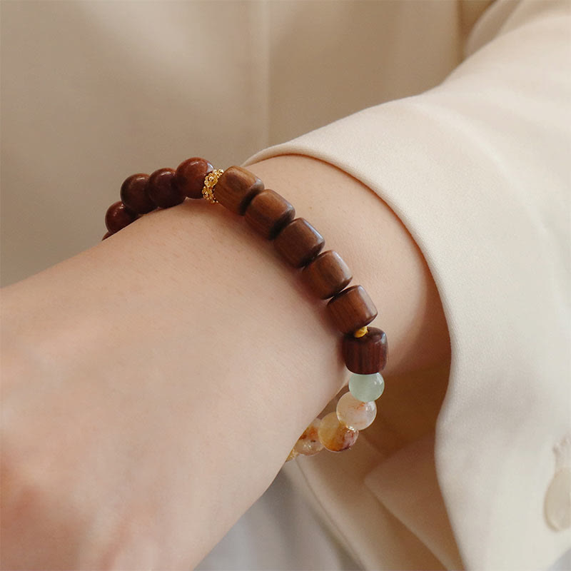 Buddha Stones Sandalwood Rosewood Citrine Protection Bracelet - image 4