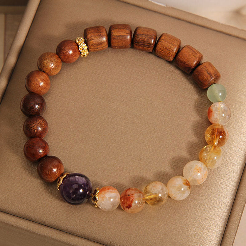 Buddha Stones Sandalwood Rosewood Citrine Protection Bracelet - image 1