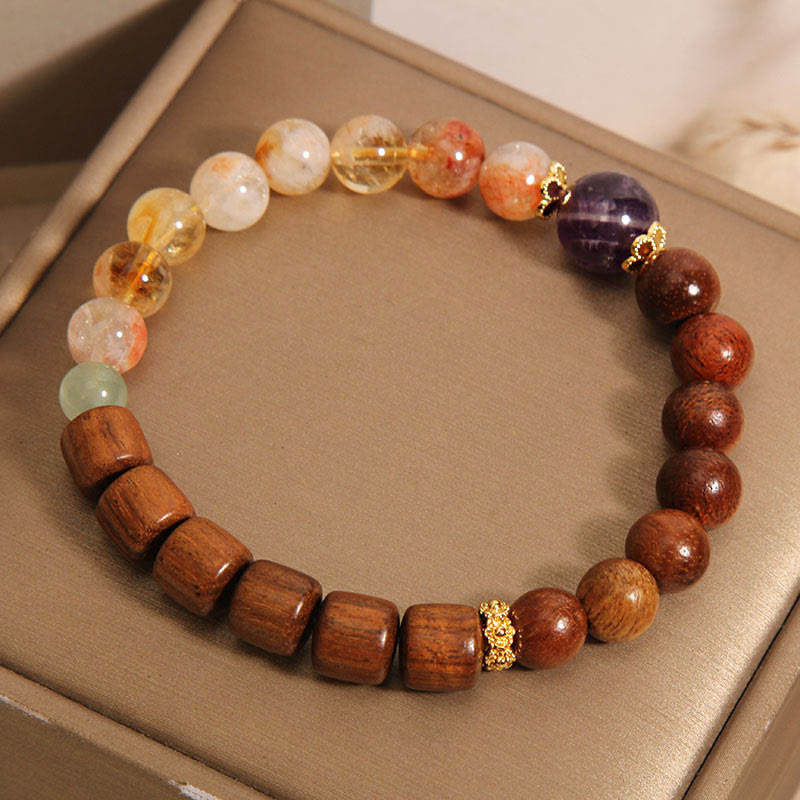 Buddha Stones Sandalwood Rosewood Citrine Protection Bracelet - image 3