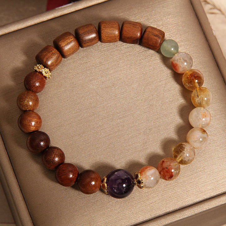 Buddha Stones Sandalwood Rosewood Citrine Protection Bracelet - image 9