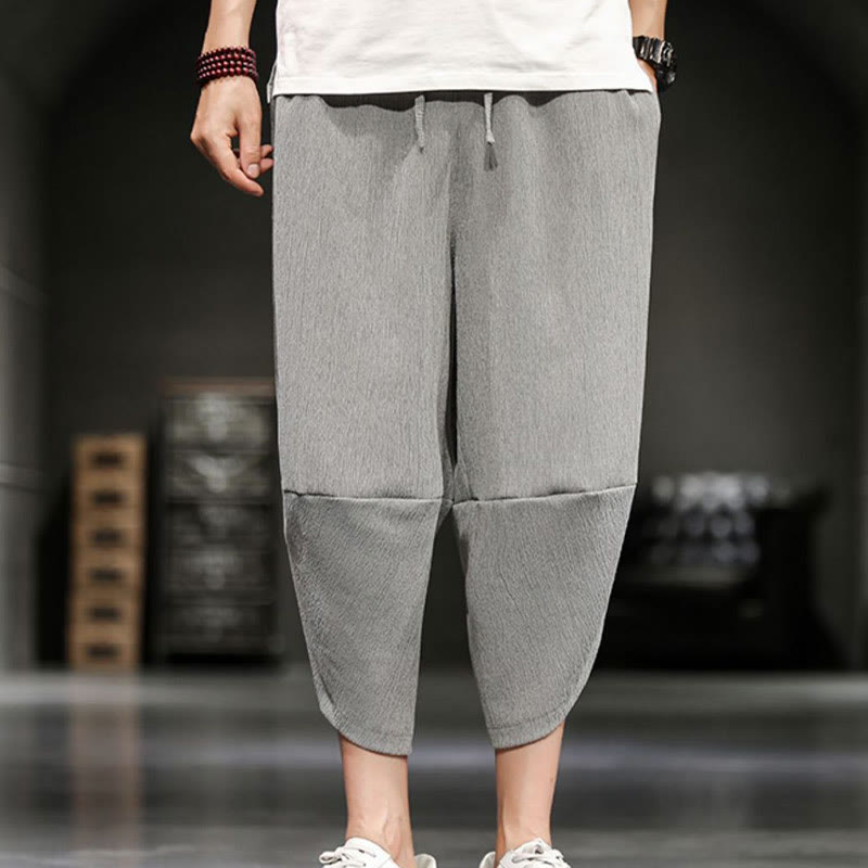 Buddha Stones Summer Solid Men's Cropped Pants With Pockets - image 8